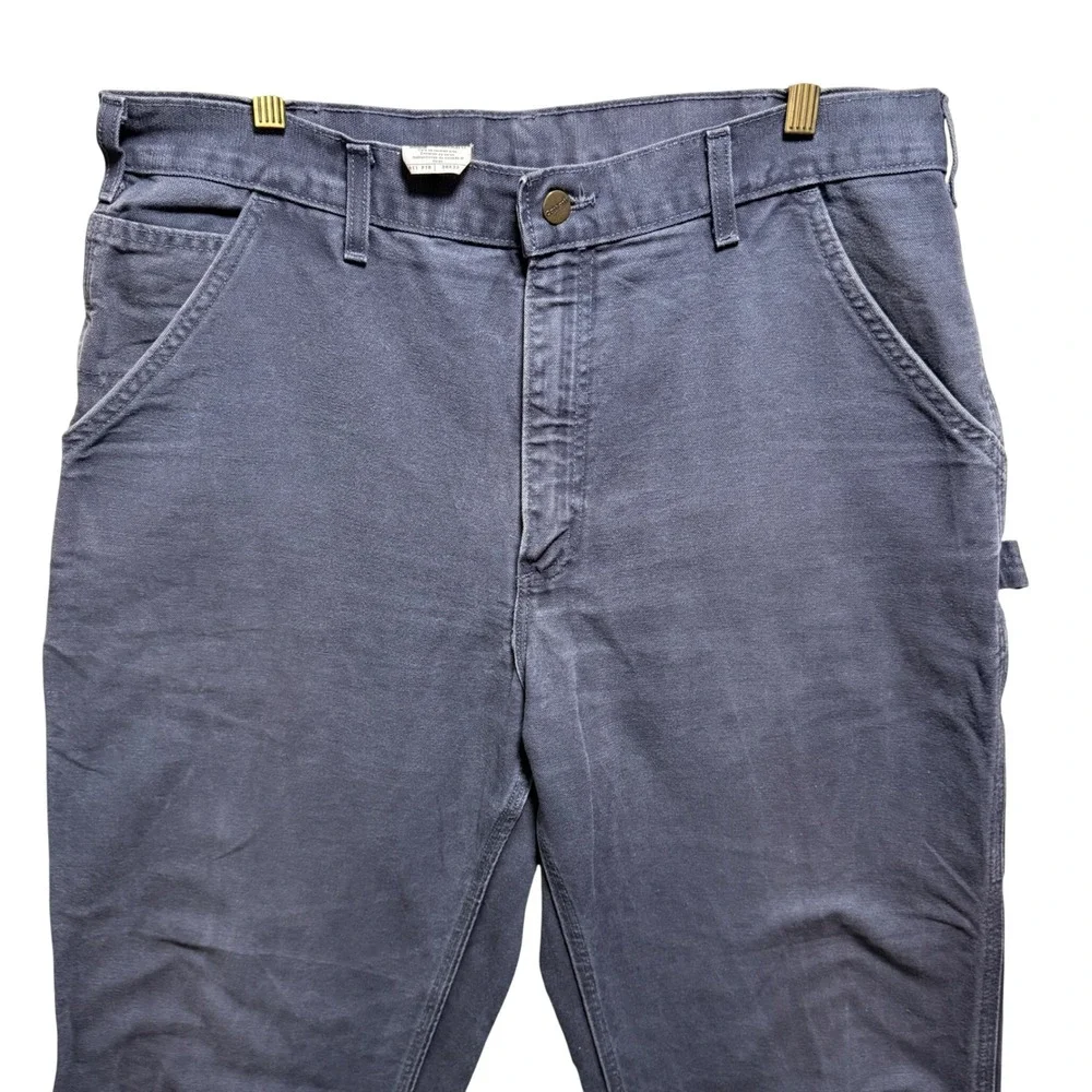 Carhartt B11 PTD Washed Duck Work Dungaree Carpenter Pants Mens‎ 36x32 Grey Blue